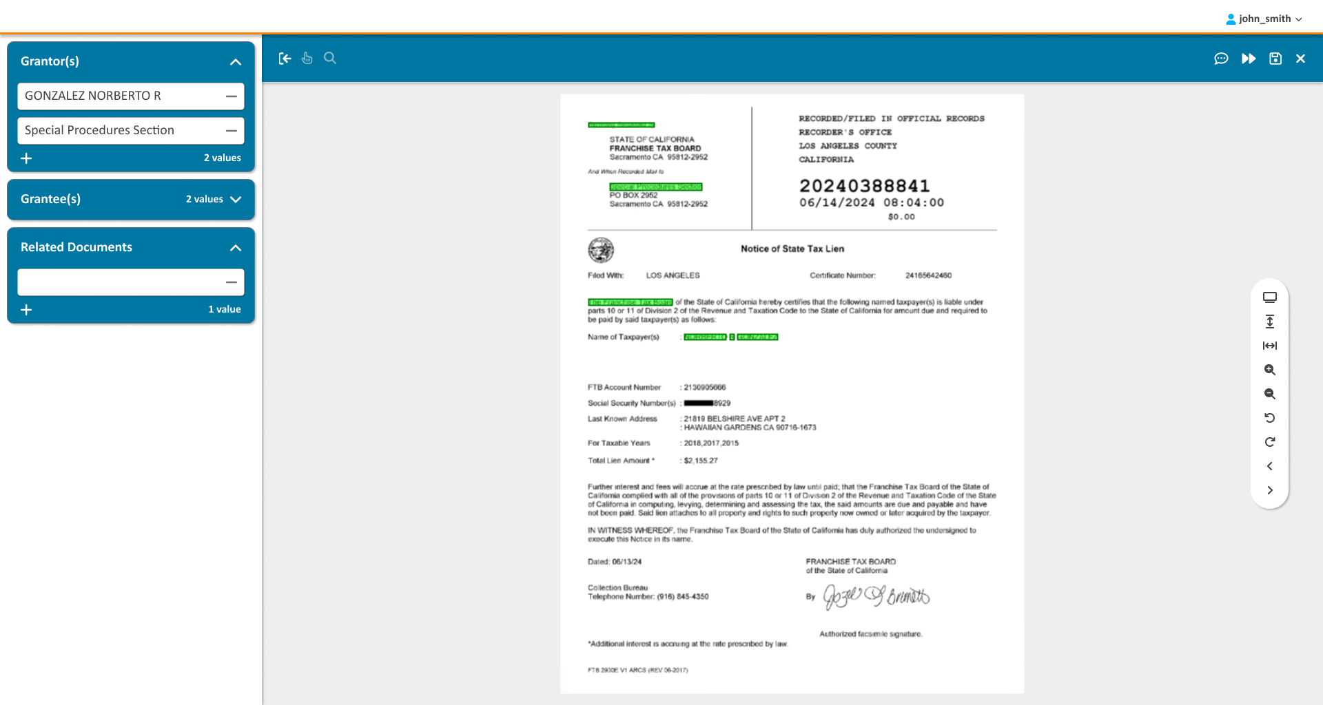 Screenshot of Document Extraction Tool design